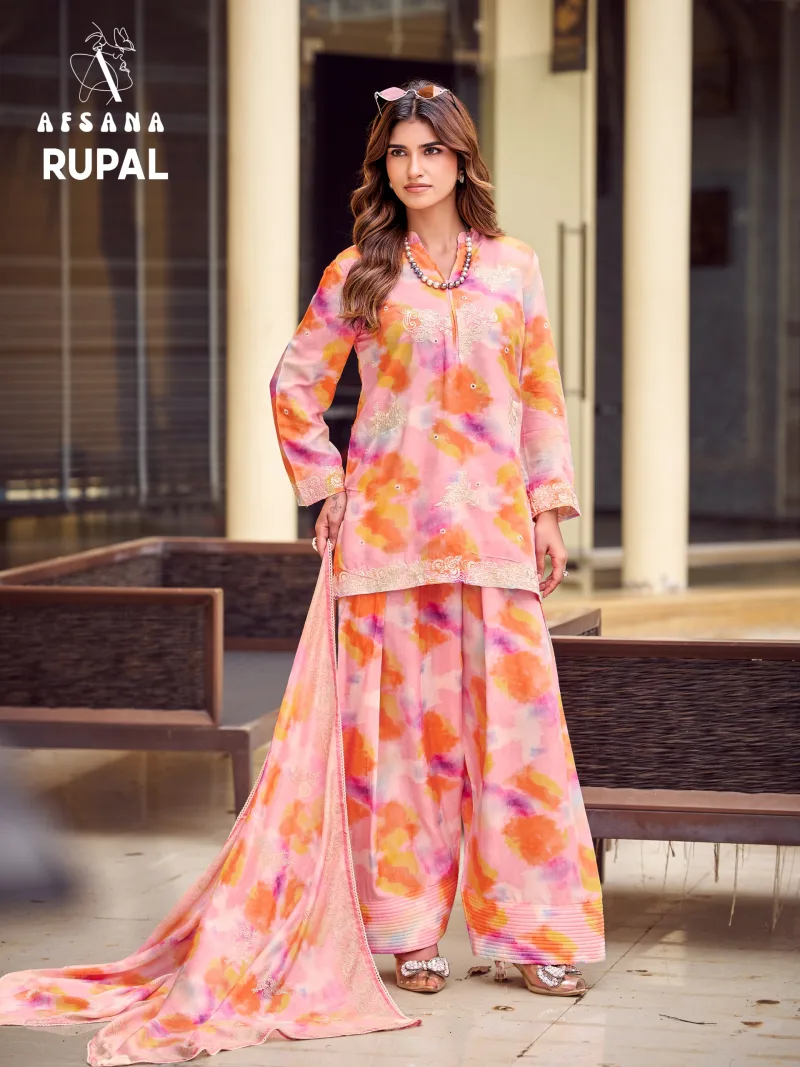 Rupal Vol 1 By Afsana Bemberg Silk Farshi Readymade Salwar Kameez 